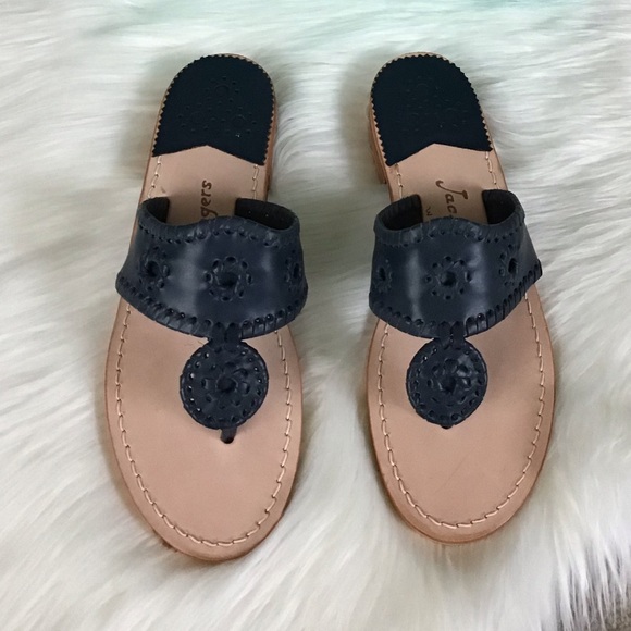 NEW JACK ROGERS Leather Flat Sandals - Picture 8 of 9